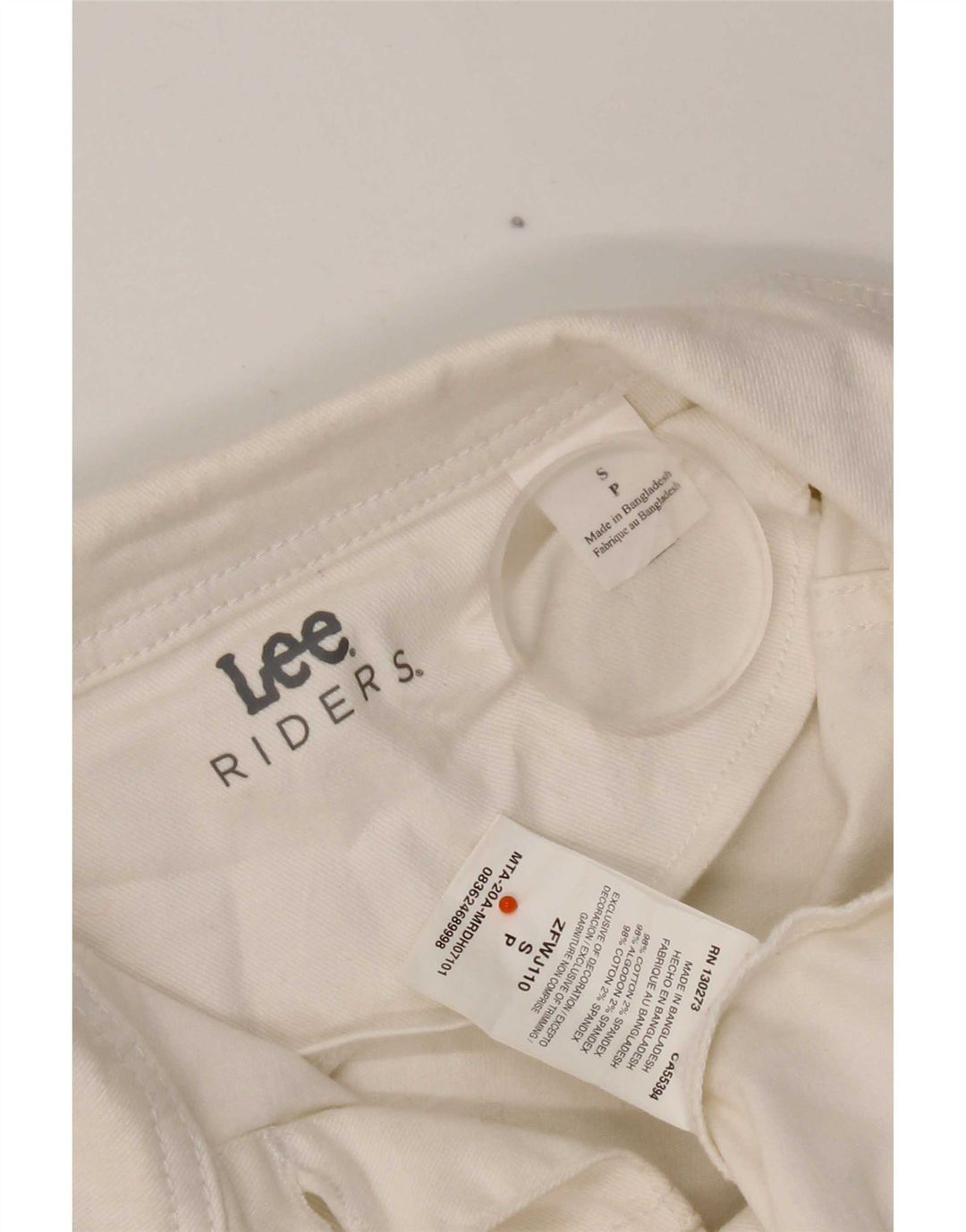 Lee Damen Riders Jeansjacke UK 10 Small Weiße Baumwolle