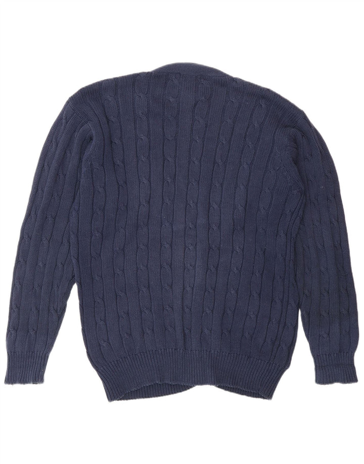 Kappa Herren-Cardigan-Pullover aus Baumwolle in mittlerem Marineblau