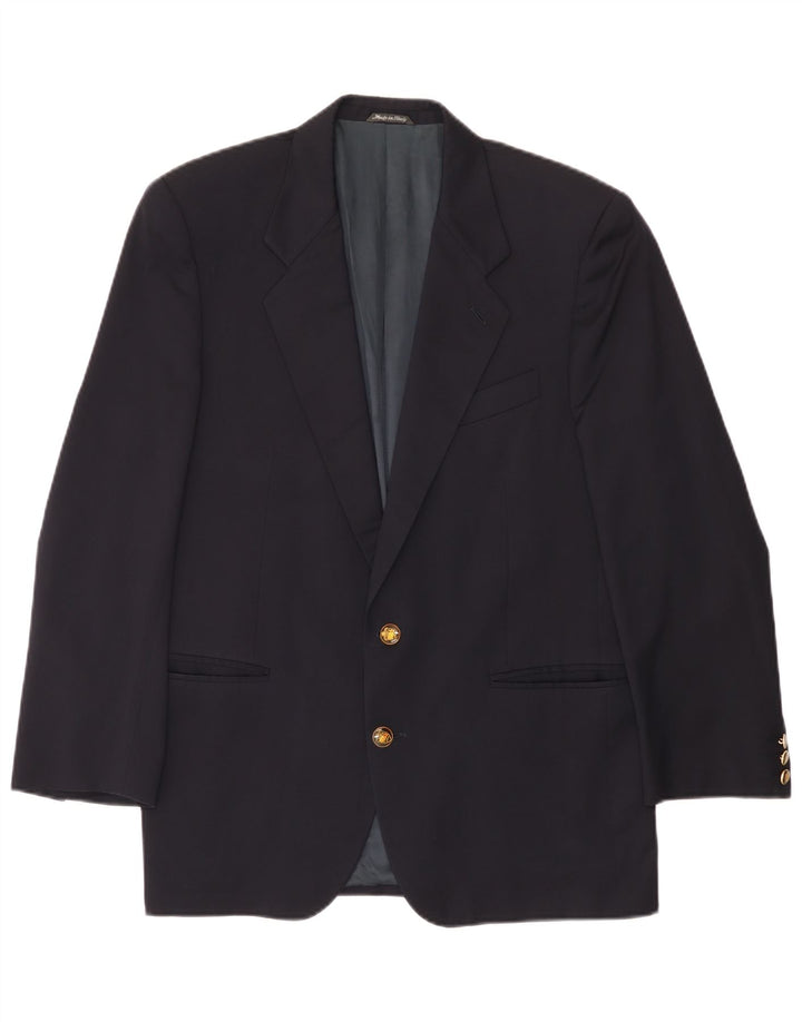 Ferre Herren-Blazer mit 2 Knöpfen, IT 48, mittelmarineblaue Wolle