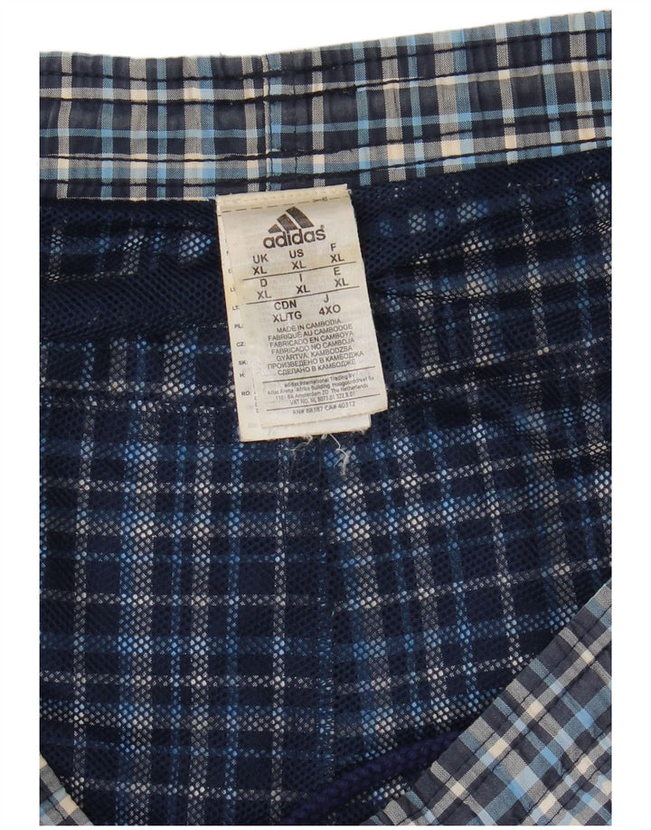 Adidas Herren Badeshorts XL Blau kariert Polyester