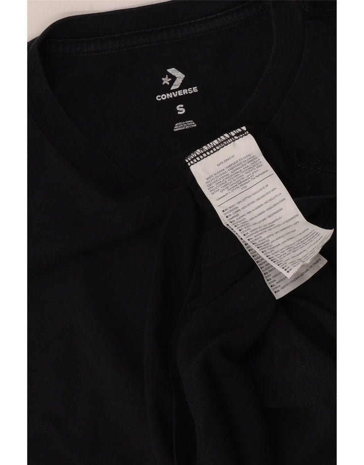 Converse Herren-T-Shirt mit Grafik, Größe S, schwarze Baumwolle