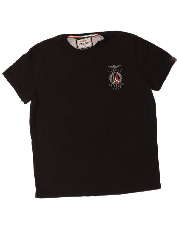 Aeronautica Militare Mens T-Shirt Top 2XL Black Cotton