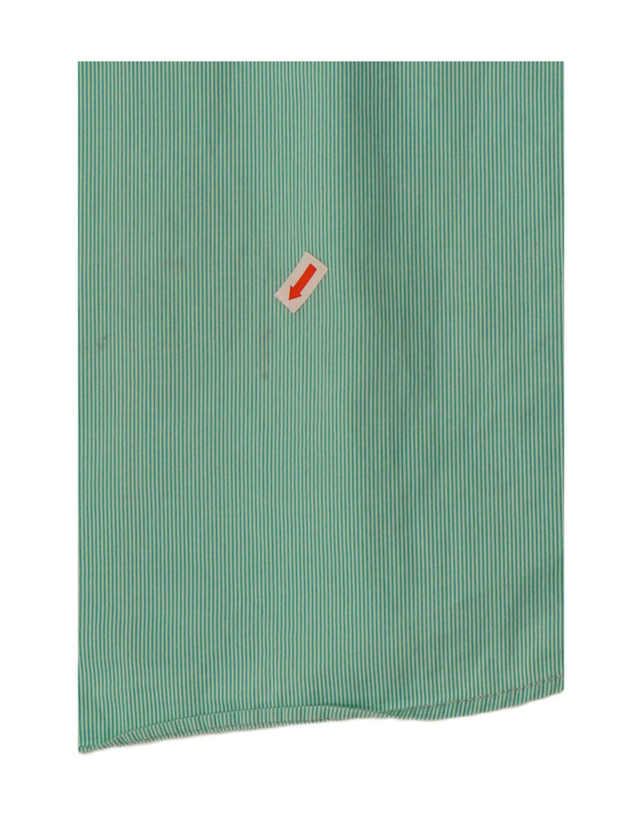 JACK & JONES Mens Short Sleeve Shirt Medium Green Pinstripe Cotton