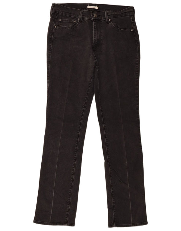 Levi's Damen 505 Straight Jeans W30 L32 Schwarze Baumwolle