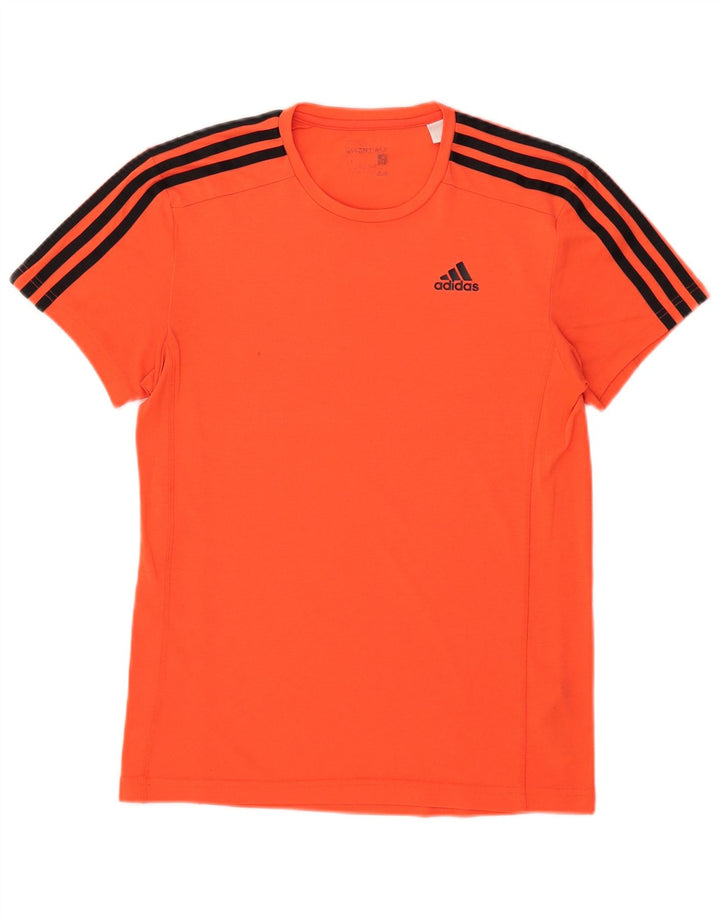 Adidas Herren Climalite T-Shirt Top Small Orange Polyester