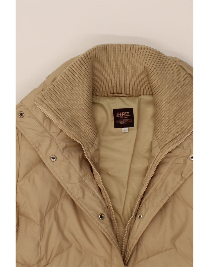 RIFLE Womens Padded Jacket UK 16 Large Beige Polyester Vintage Rifle and Second-Hand Rifle from Messina Hembry 