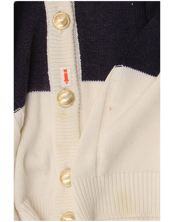 Baldini Damen-Cardigan-Pullover UK 16 Large Weiß gestreift