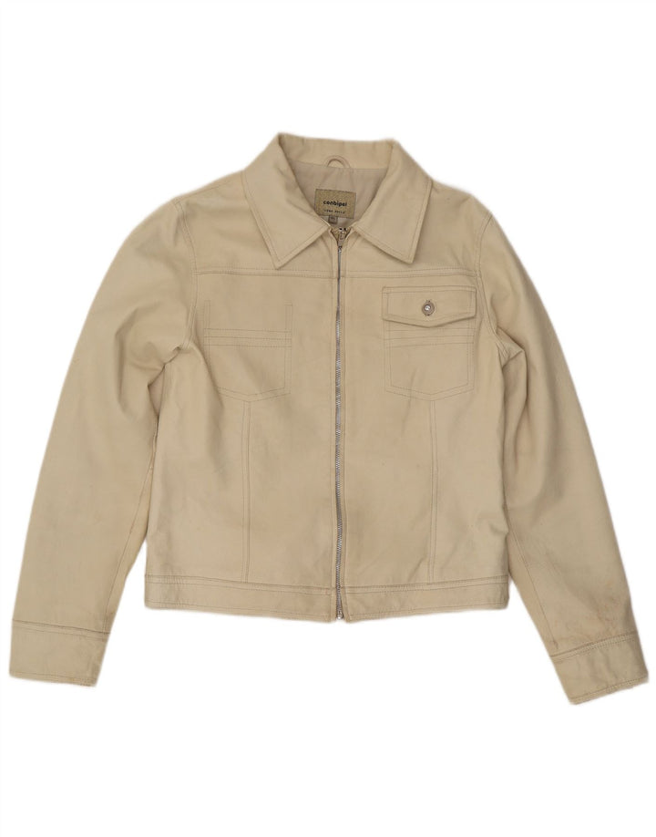 Conbipel Damen Lederjacke IT 46 Large Off White Leder