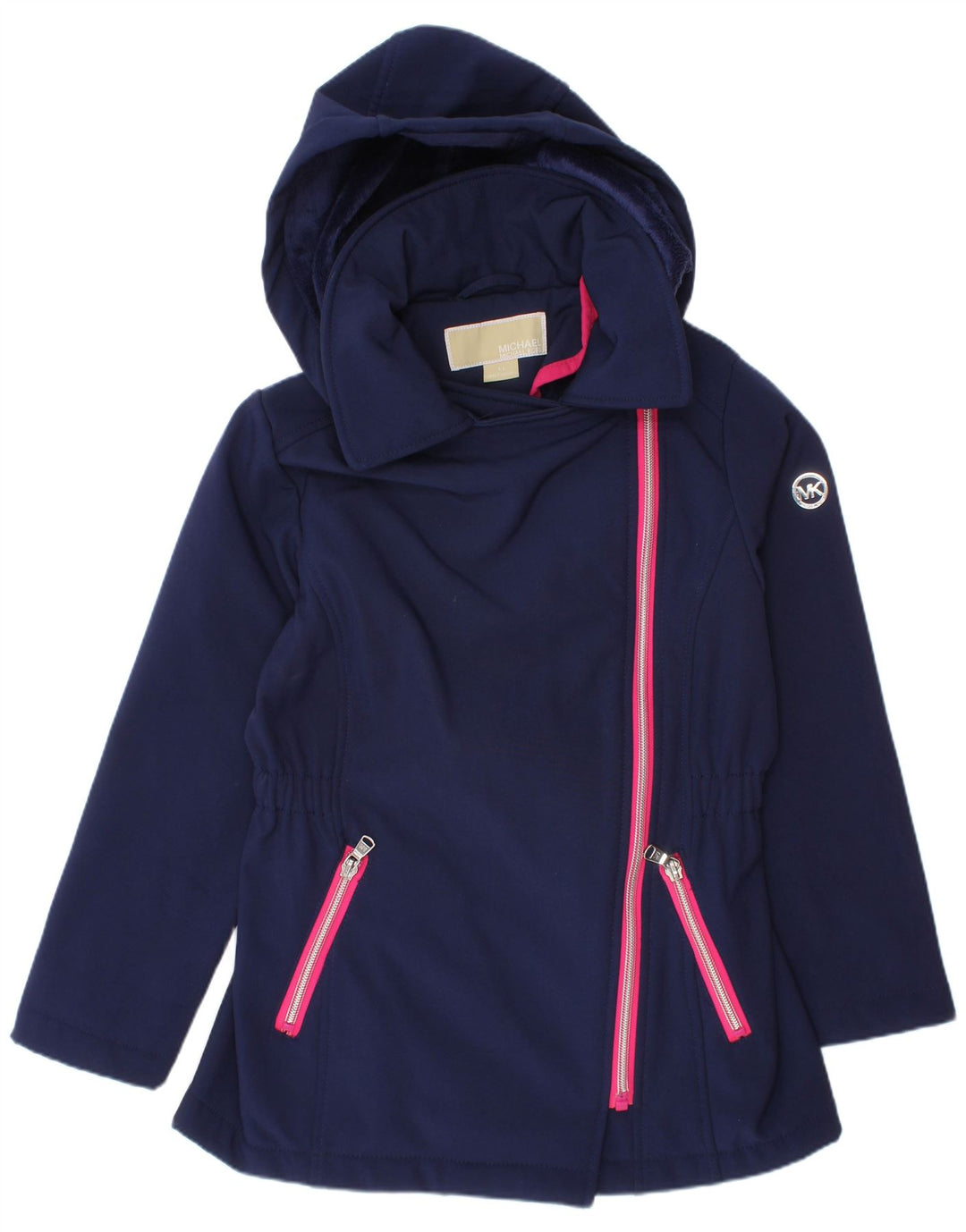 Michael Kors Mädchen-Windbreakerjacke mit Kapuze, 5–6 Jahre, marineblaues Polyester