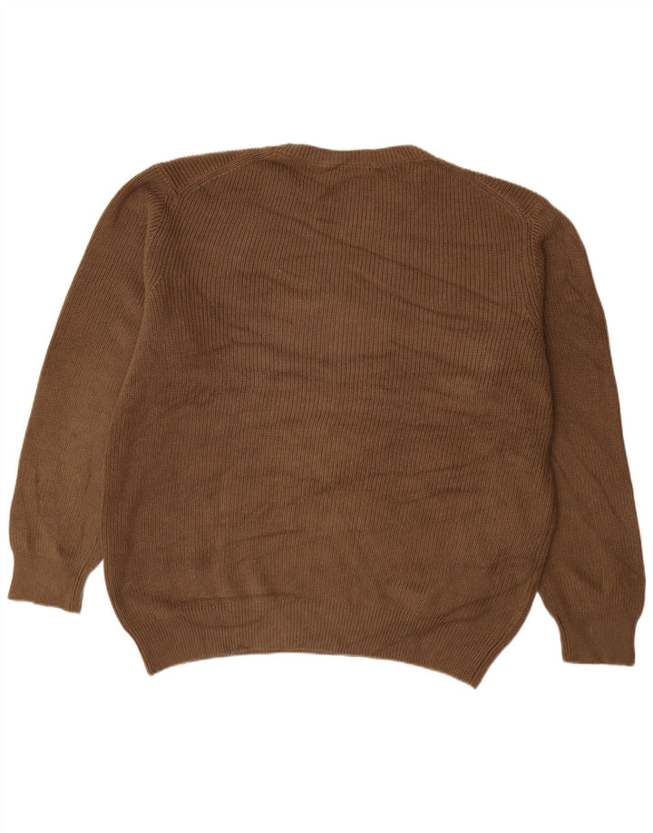 Carrera Herren-Pullover mit Rundhalsausschnitt, 2XL, braune Baumwolle