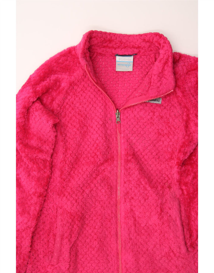 COLUMBIA Girls Fleece Jacket 14-15 Years Large Pink Polyester Vintage Columbia and Second-Hand Columbia from Messina Hembry 