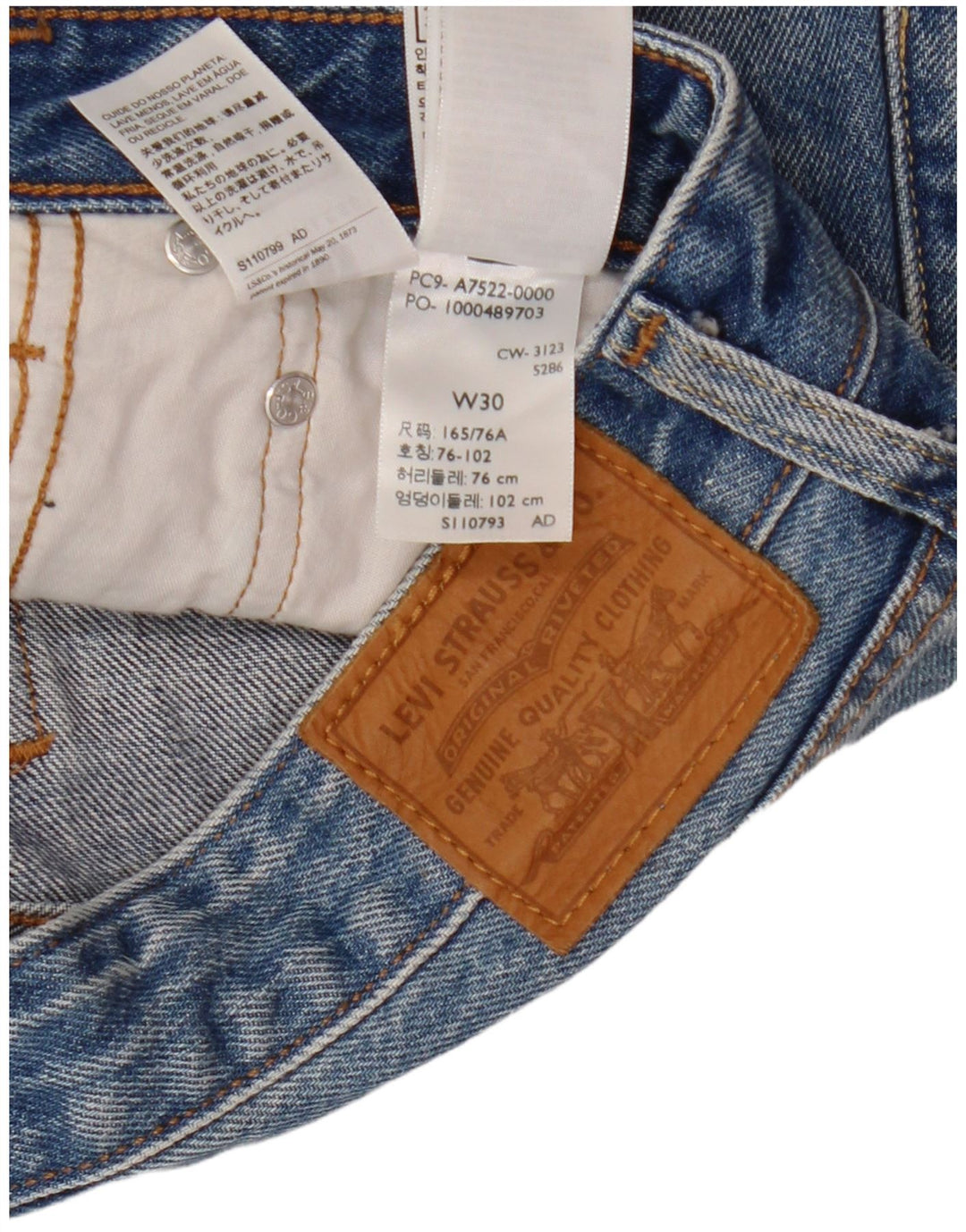 Levi's Damen Mini-Jeansrock W30 mittelblaue Baumwolle