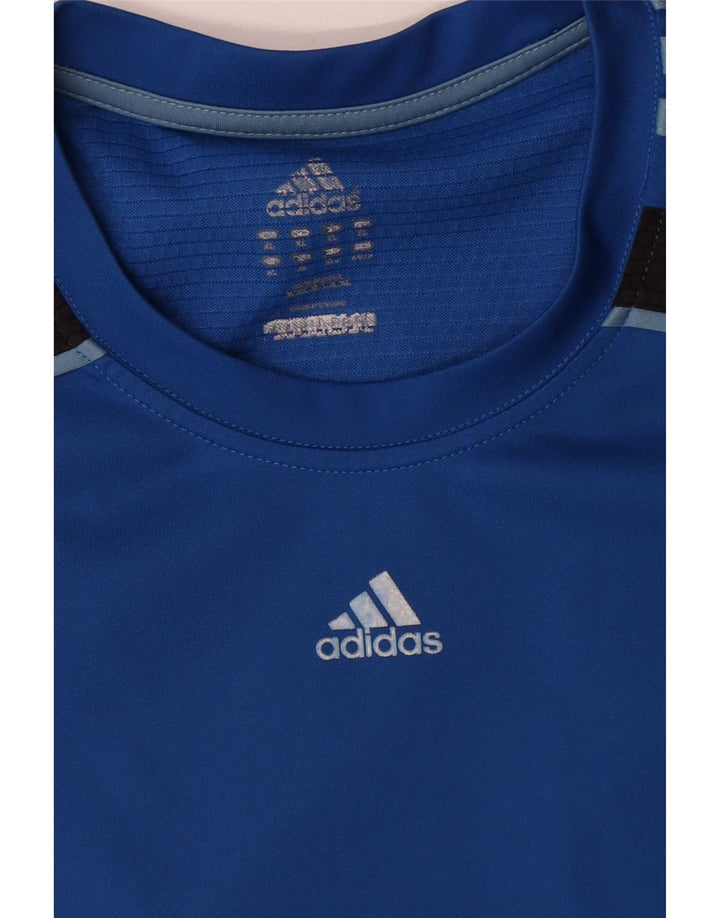 Adidas Herren T-Shirt Top XL Blau Colourblock Polyester