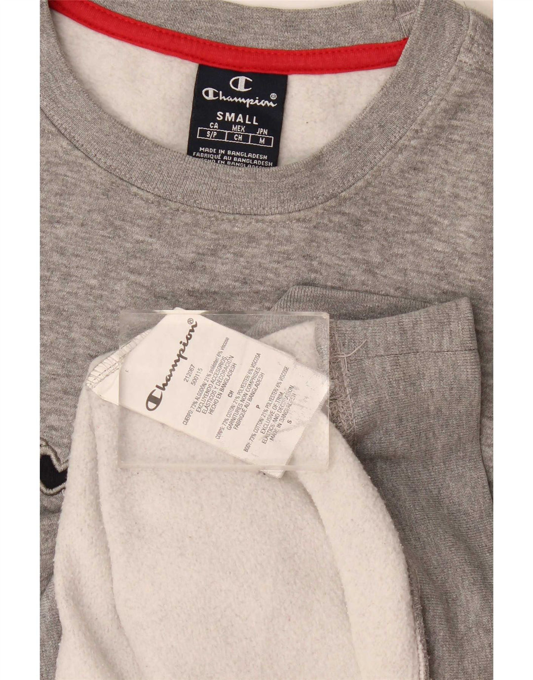 Champion Herren-Sweatshirt mit Grafik, Größe S, grau gefleckte Baumwolle