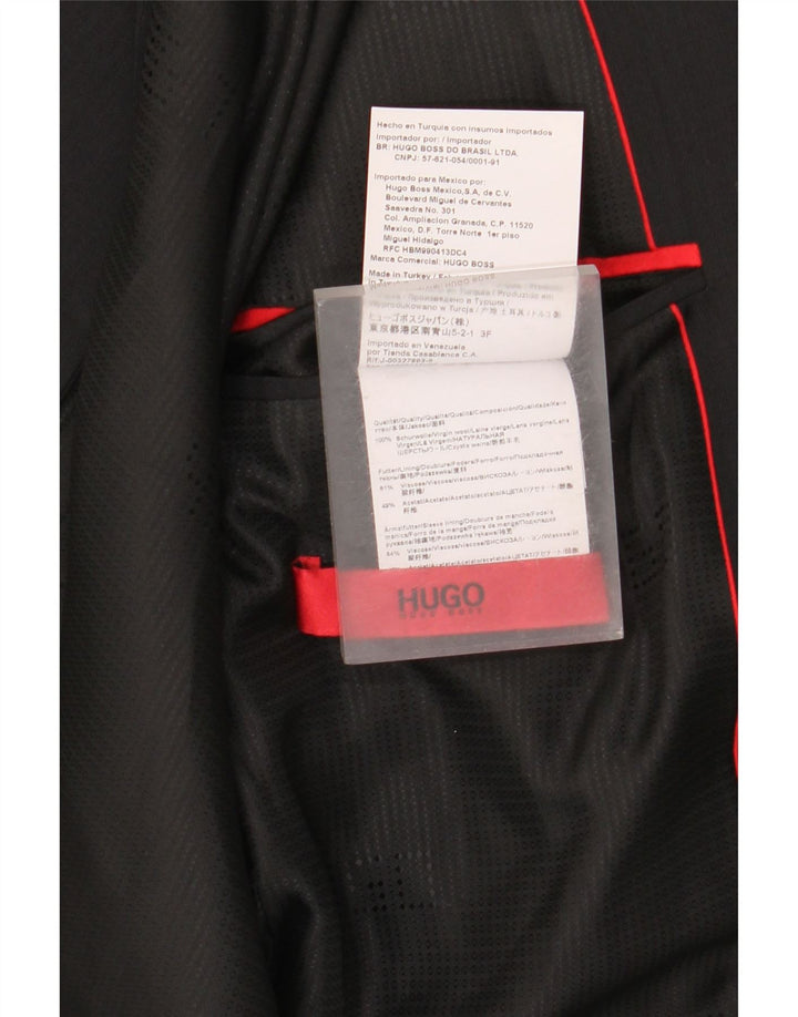 Hugo Boss Herren-Blazer mit 2 Knöpfen, EU 46, kleine schwarze Wolle