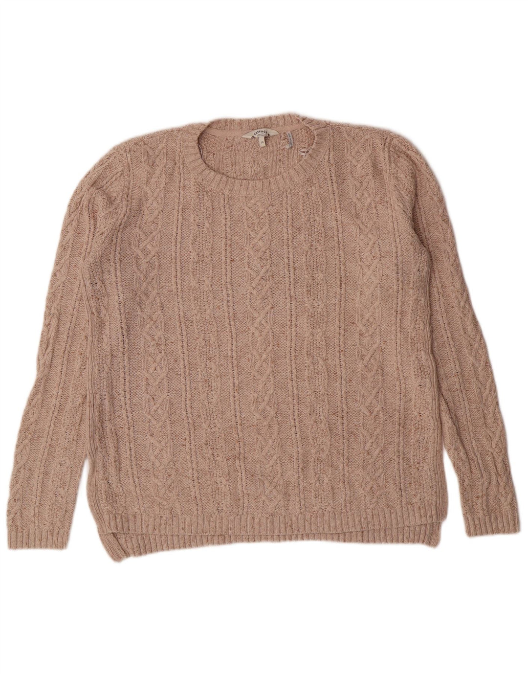 Fat Face Damen-Pullover mit Rundhalsausschnitt, Gr. 10, Größe S, beige, Baumwolle, klassisch