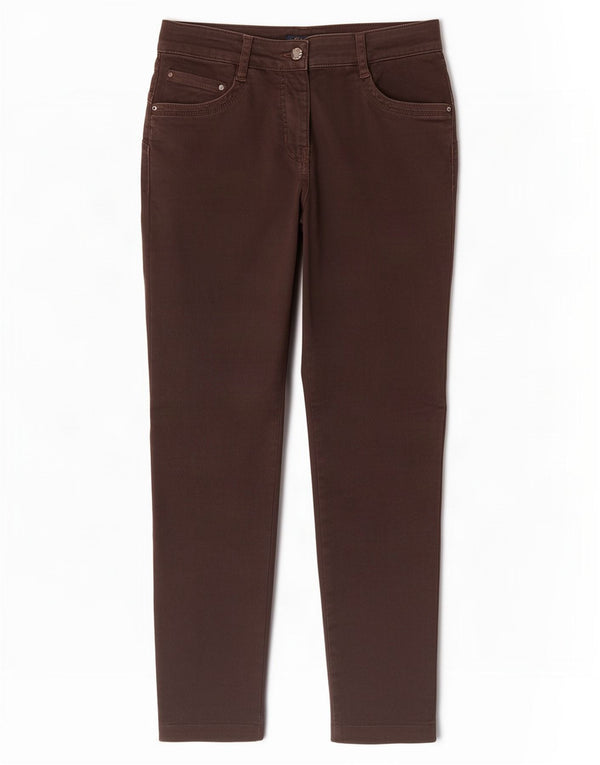 Luisa Spagnoli Damen Slim Freizeithose IT 44 Medium W30 L28 Braun