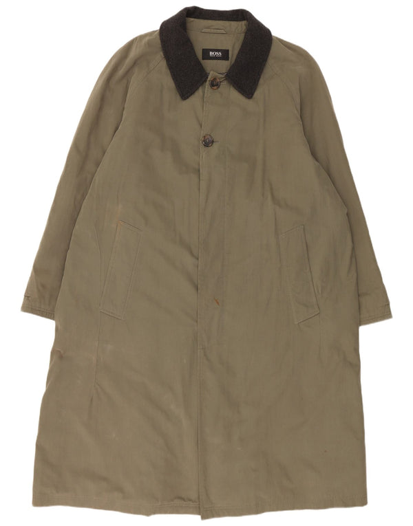 Hugo Boss Damenmantel EU 54 2XL Khaki Baumwolle