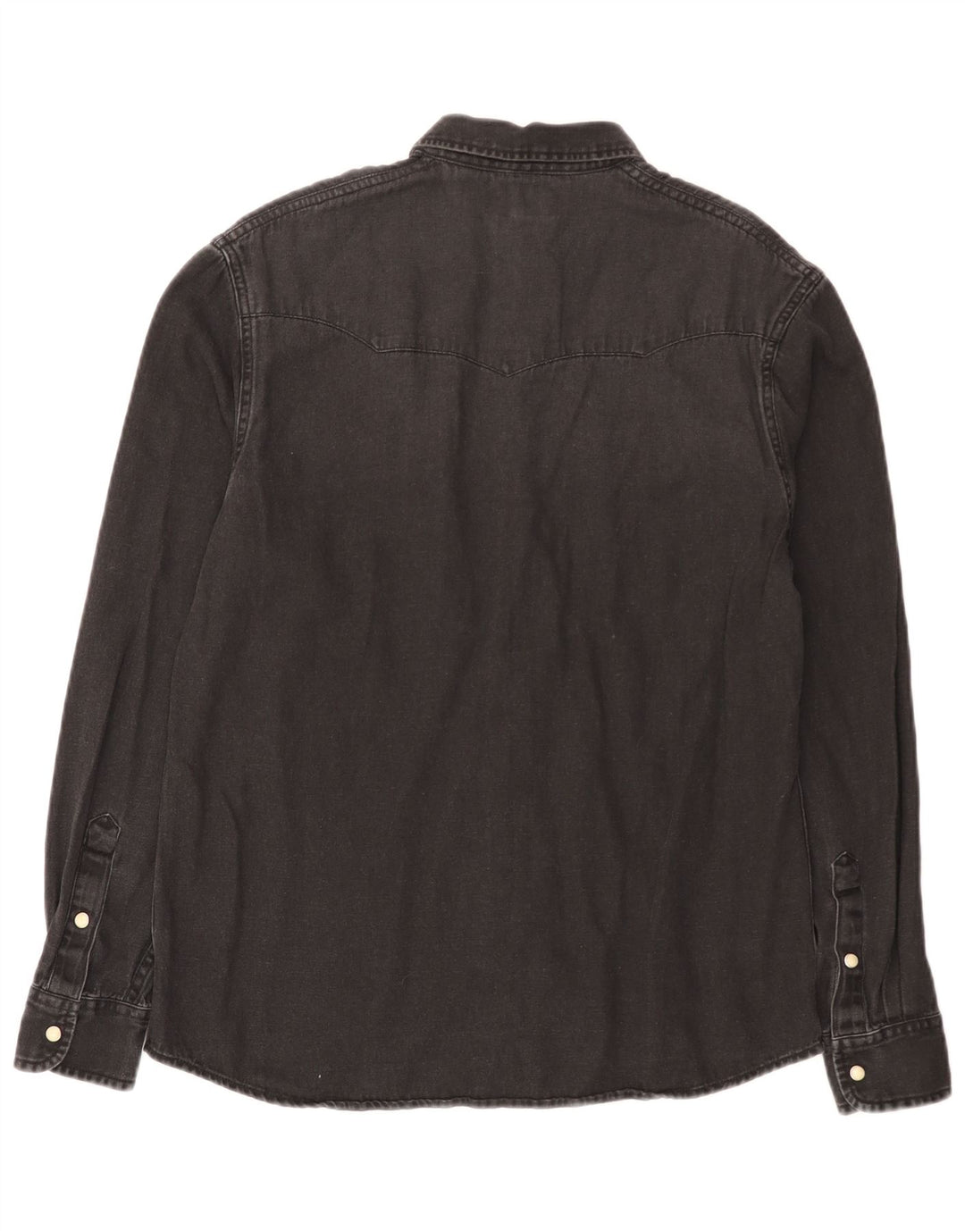 Wrangler Herren Western-Jeanshemd mit normaler Passform, mittelschwarze Baumwolle