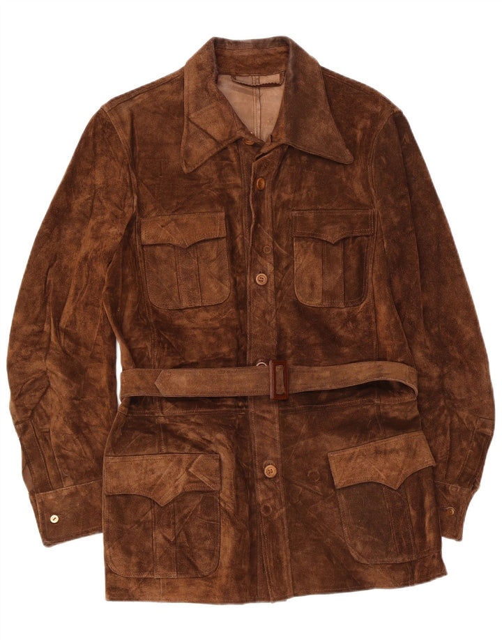 Vintage Herren Wildlederjacke UK 36 Small Brown