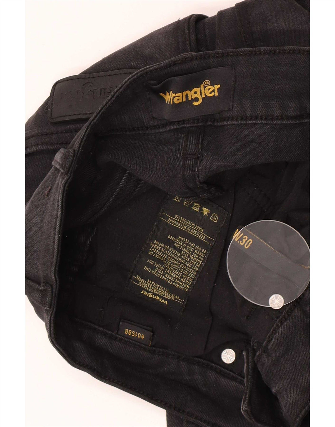 Wrangler Damen Distressed Slim Jeans W30 L26 Schwarze Baumwolle