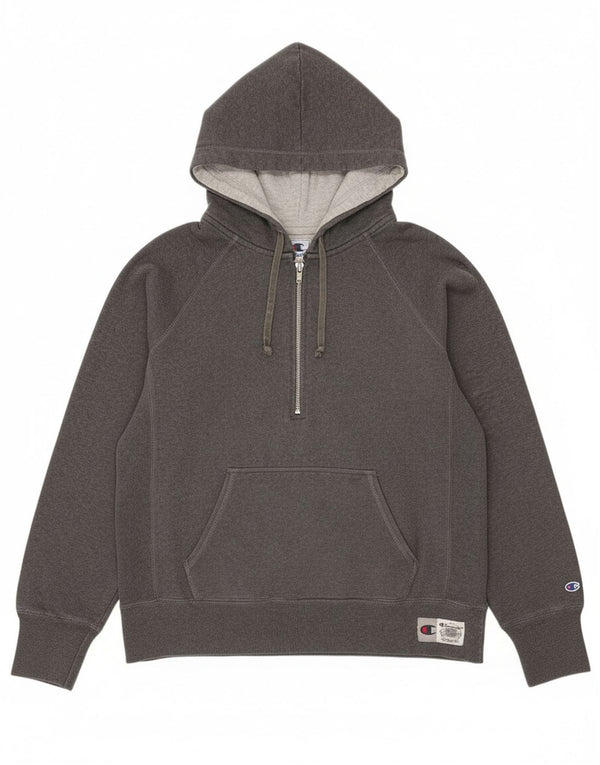 Champion Damen Kapuzenpullover mit Reißverschluss, UK 16, Größe L, Grau, Baumwolle