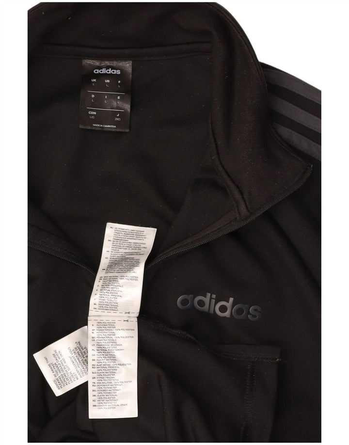 ADIDAS Herren Climalite Zip Neck Pullover Trainingsanzug Top Large Schwarz
