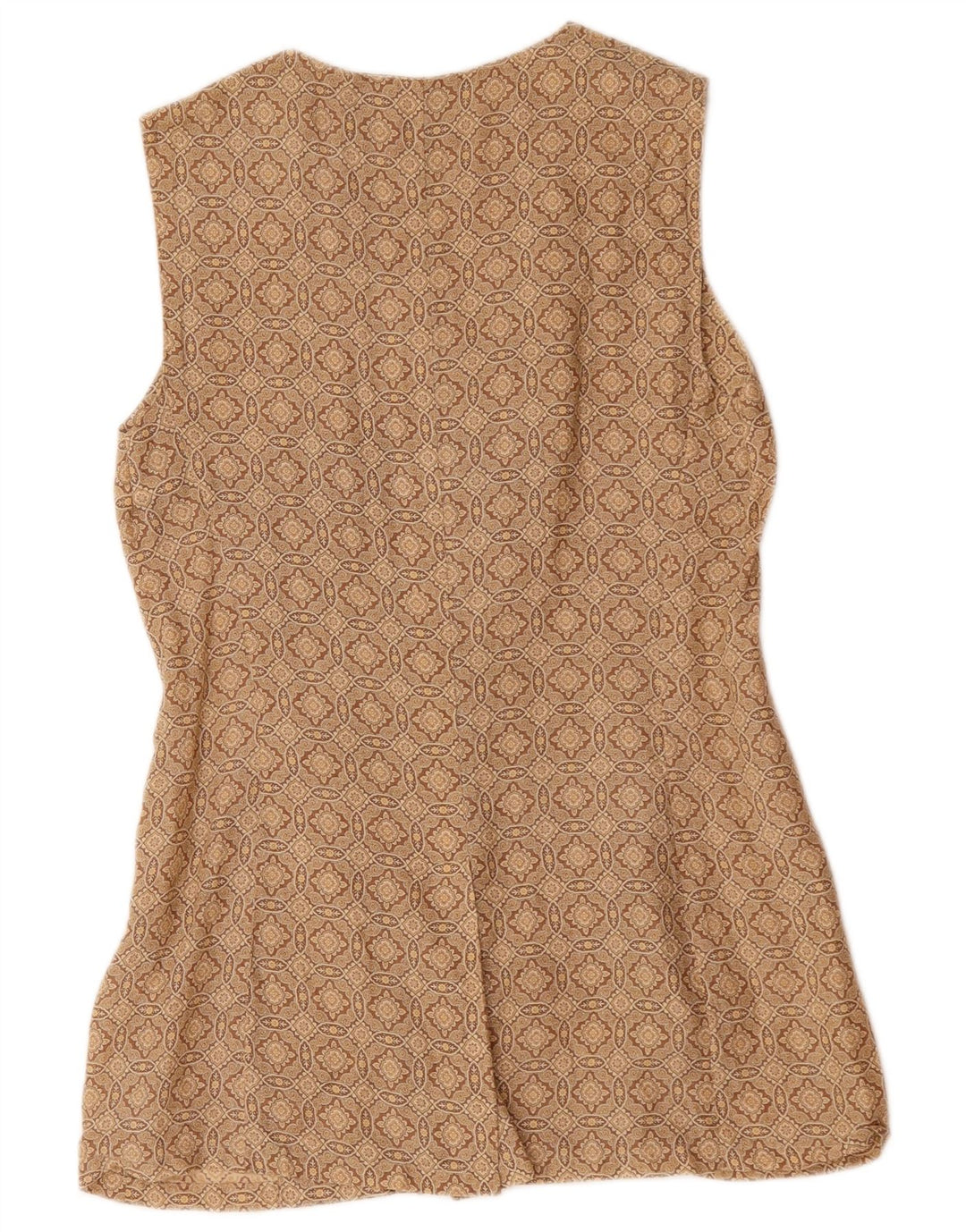 Sportmax Damen-Blazer, ärmellos, UK 12, mittelbraun, geometrisch