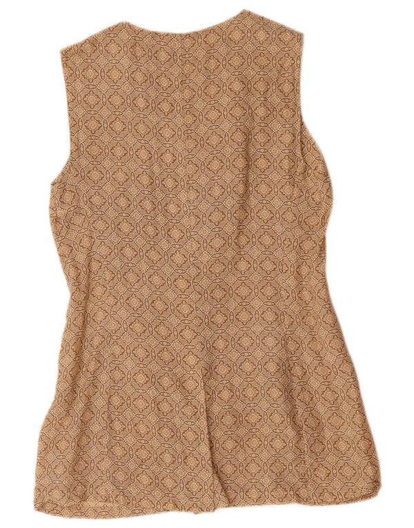 Sportmax Damen-Blazer, ärmellos, UK 12, mittelbraun, geometrisch
