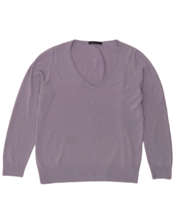 Marks & Spencer Damen-Pullover mit V-Ausschnitt, Gr. 40, Größe L, Lila