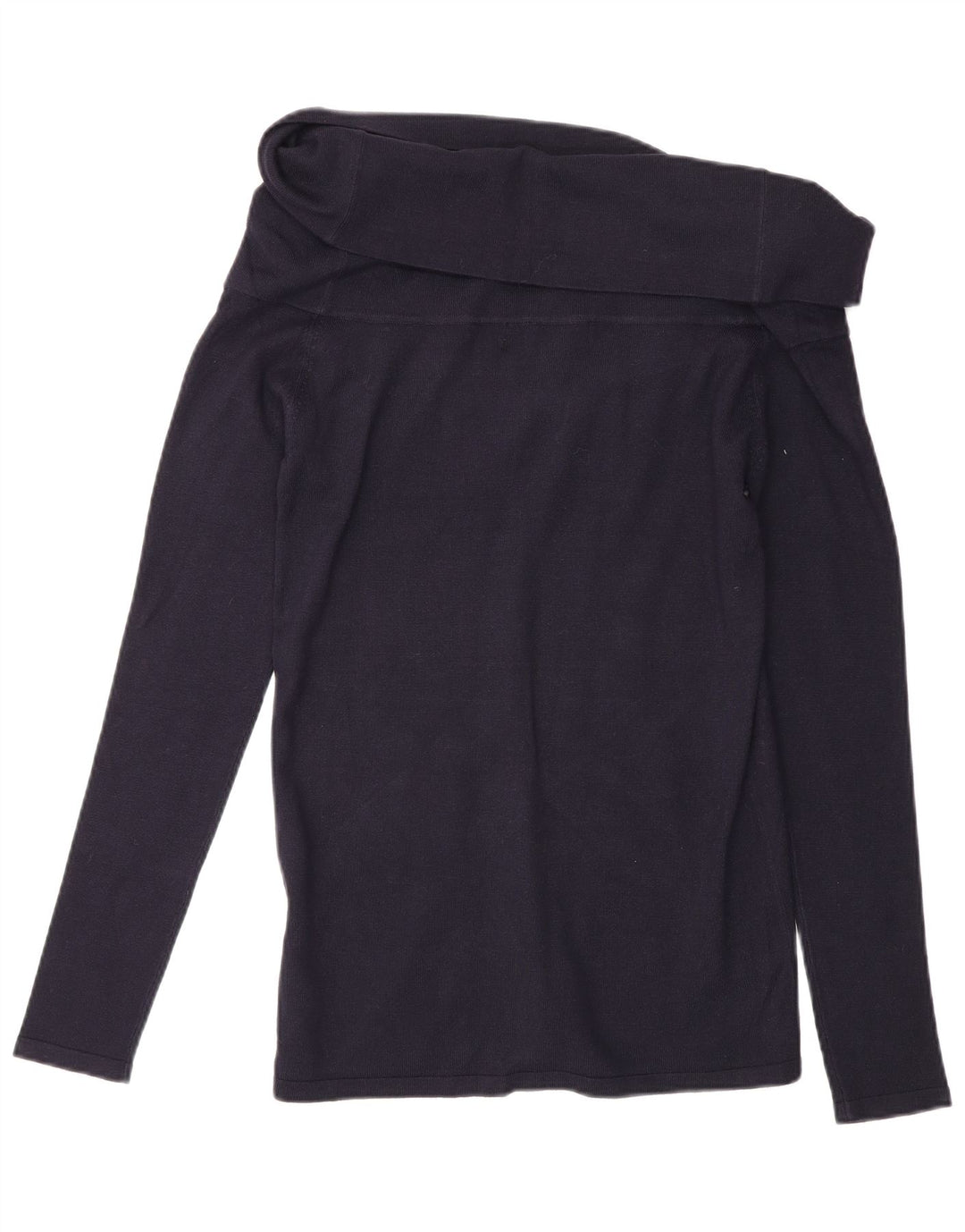 Zara Damen Top Langarm UK 14 Large Marineblau Viskose