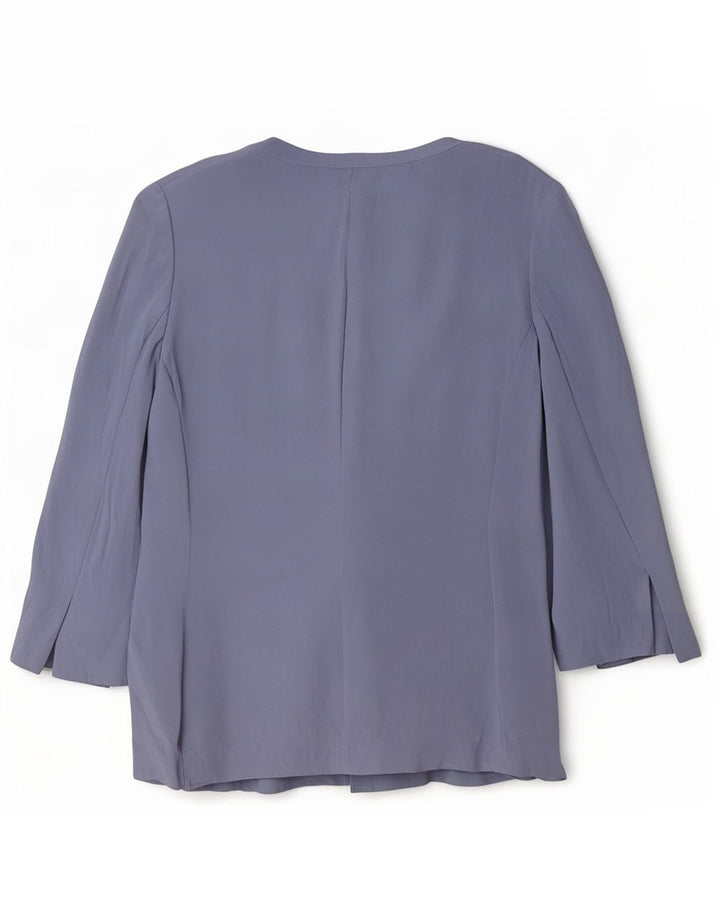 Luisa Spagnoli Damen Strickjacke Top UK 14 Mittelblaue Seide