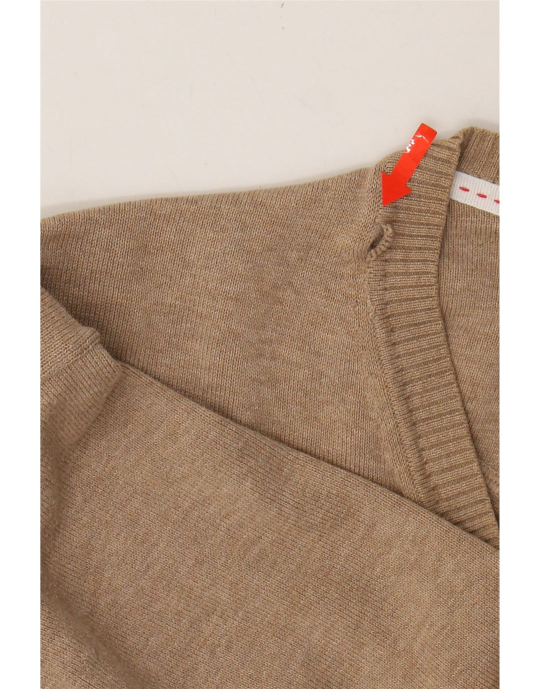 DANIEL HECHTER Mens V-Neck Jumper Sweater XL Brown Argyle/Diamond Cotton Vintage Daniel Hechter and Second-Hand Daniel Hechter from Messina Hembry 