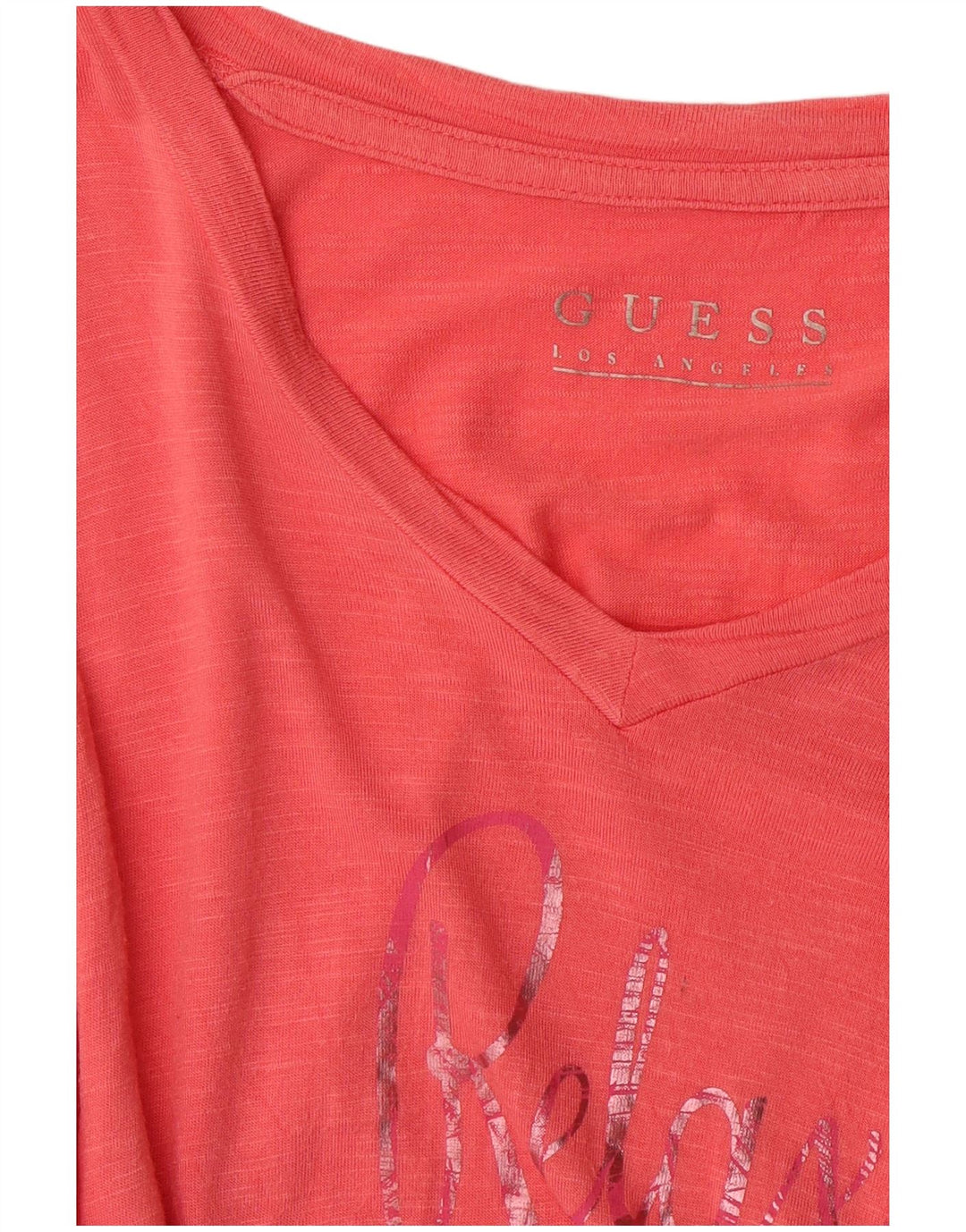 GUESS Womens Graphic T-Shirt Top UK 14 Medium Red