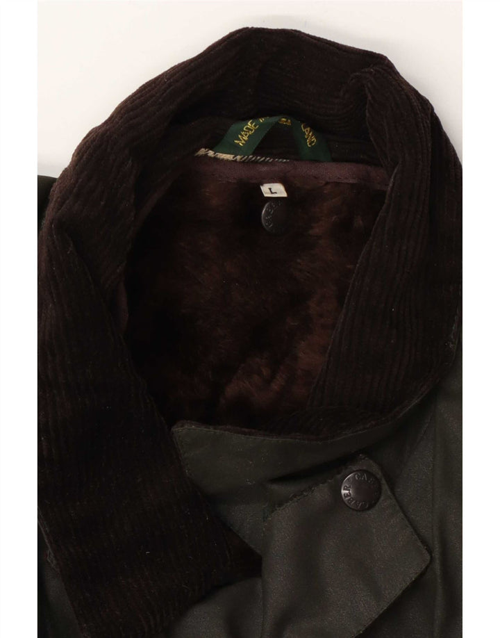 Vintage Herrenjacke aus gewachster Baumwolle UK 40 Large Grün