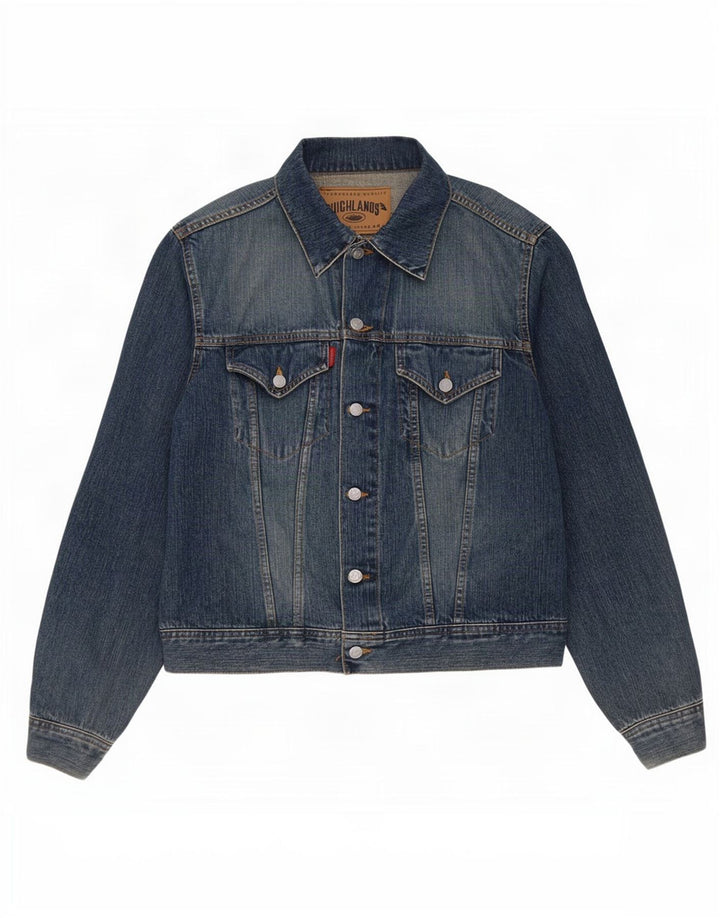 High Lands Herren Jeansjacke UK 38 Mittelblaue Baumwolle