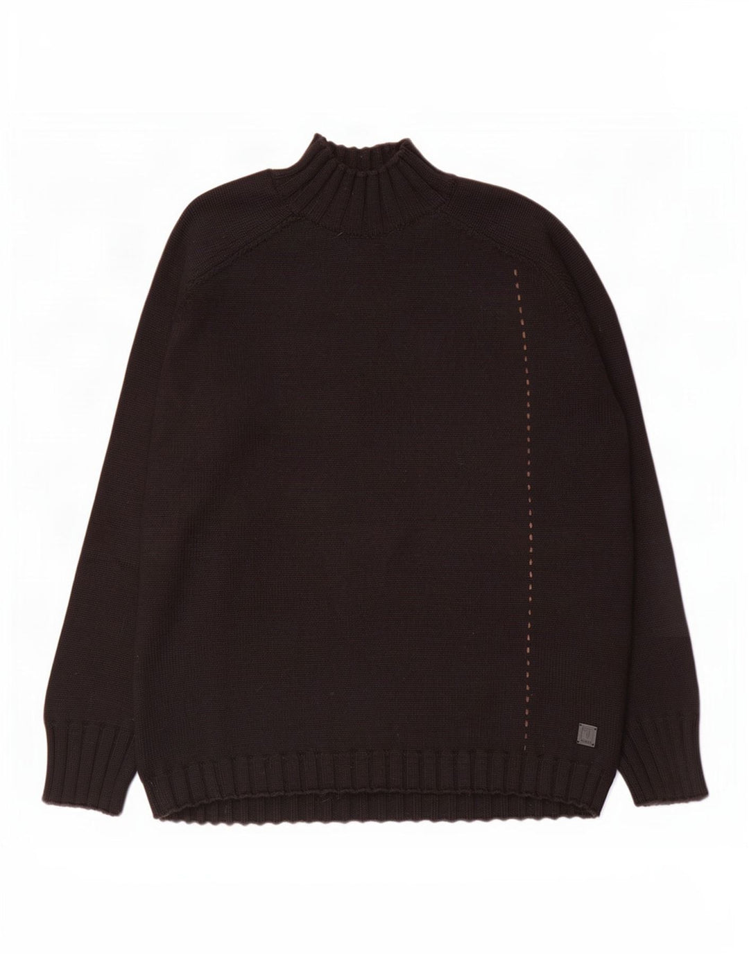 Trussardi Jeans Herren-Pullover mit Rollkragen, groß, aus schwarzer Wolle