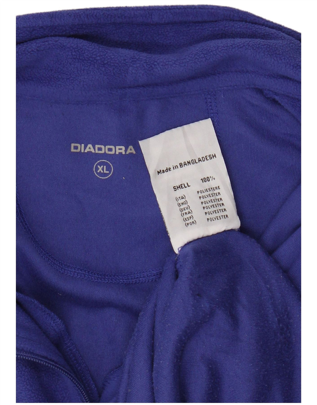 Diadora Damen-Fleecepullover mit Reißverschluss am Hals, UK 18, XL, Blau, Polyester