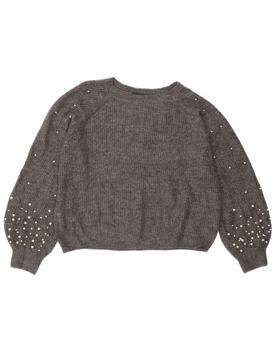 Marks & Spencer Damen-Pullover mit U-Boot-Ausschnitt, UK 14, Mittelgrau meliert