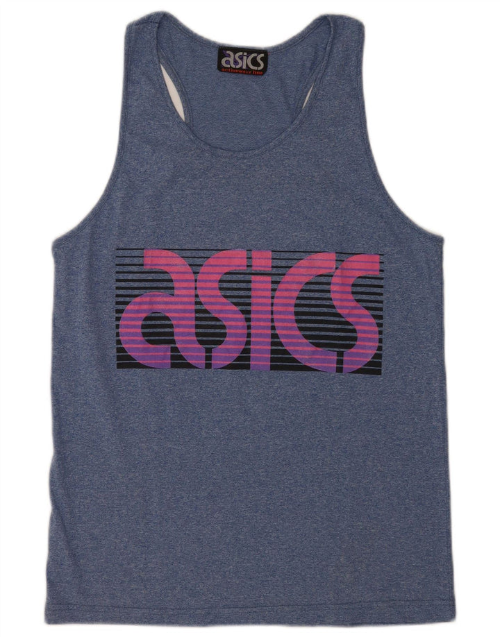 Asics Herren Graphic Vest Top XL Blaue Baumwolle