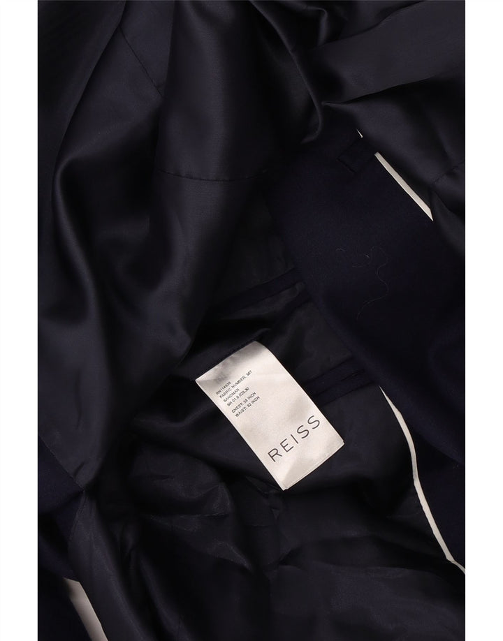 Reiss Herren-Blazer mit 1 Knopf, UK 38, mittelmarineblaue Wolle