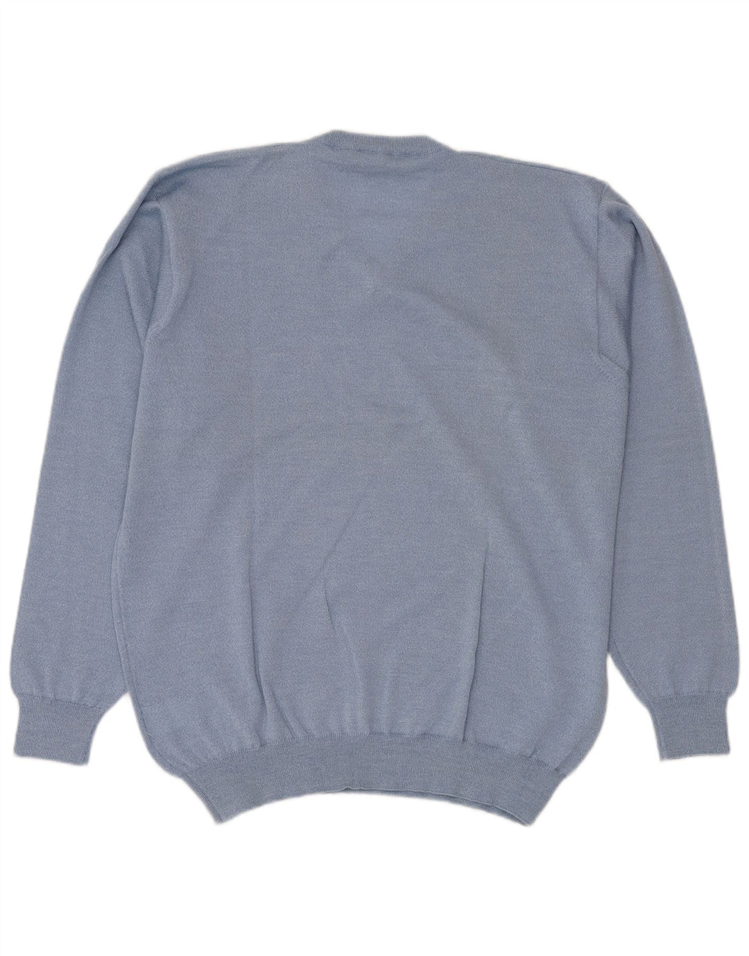 CONTE OF FLORENCE Herren-Pullover mit V-Ausschnitt, XL, blaue Schurwolle
