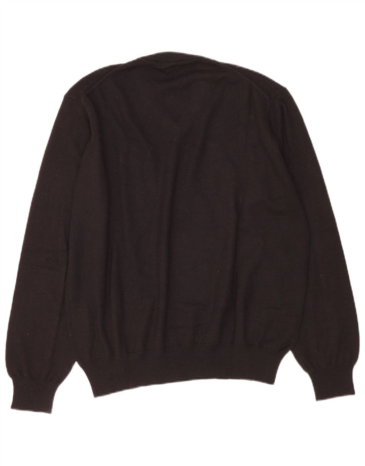 Navigare Herren-Pullover mit V-Ausschnitt, groß, schwarze Wolle