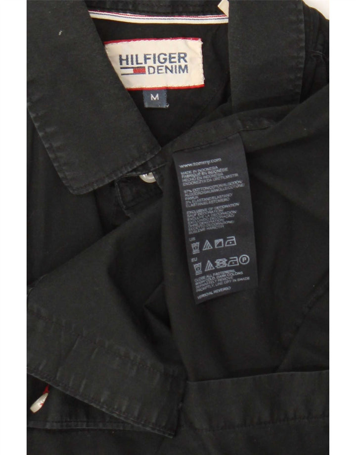 Tommy Hilfiger Herren-Slim-Fit-Hemd, mittelschwarz, Baumwolle, klassisch