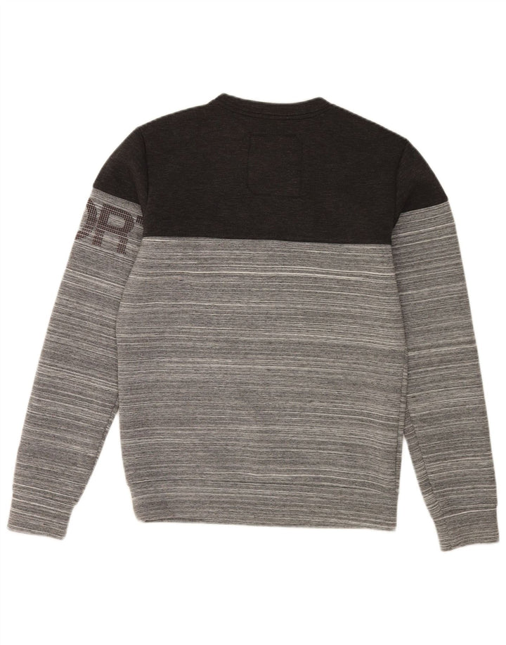 Superdry Herren-Sweatshirt mit Grafik, klein, grau gestreift, Polyester