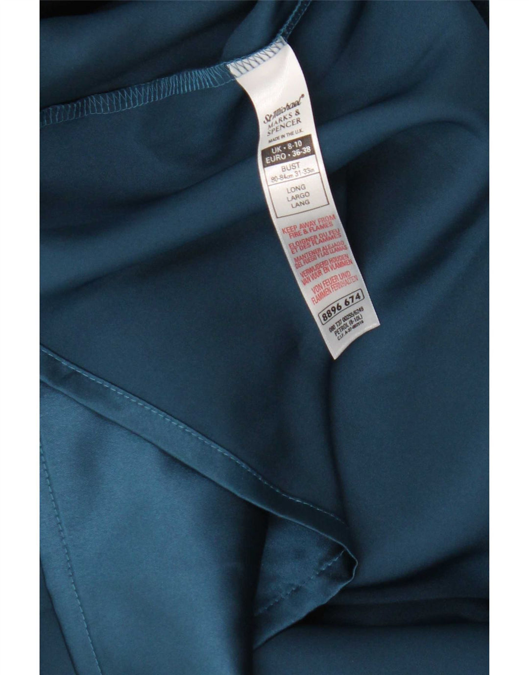 Marks & Spencer Damen Robe Maxikleid UK 8/10 Small Blau Polyester