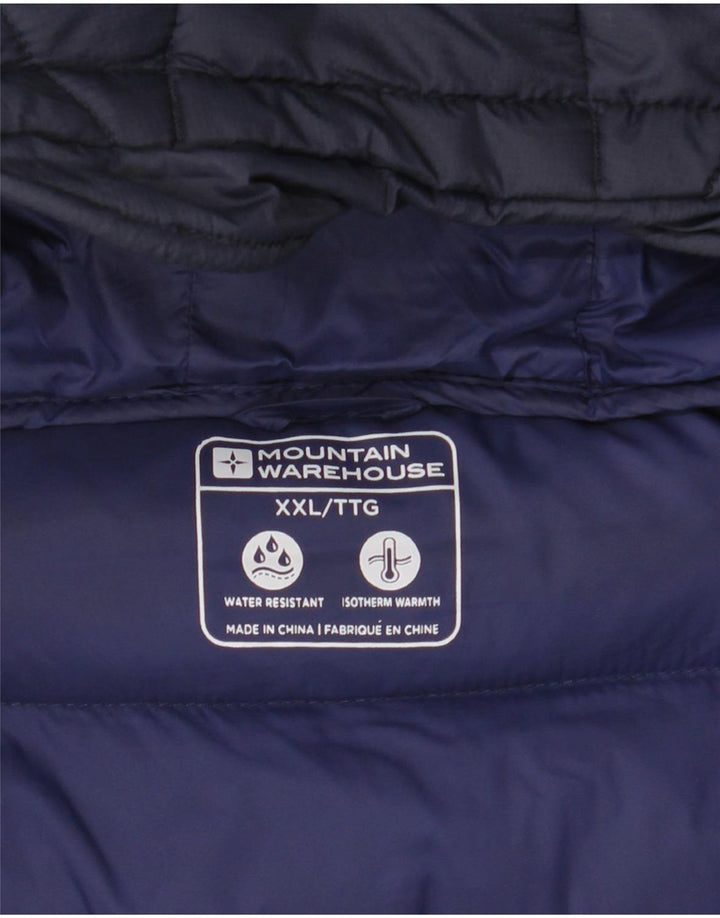 Mountain Warehouse Wattierte Herrenjacke mit Kapuze, UK 44 2XL, Marineblau, Polyamid