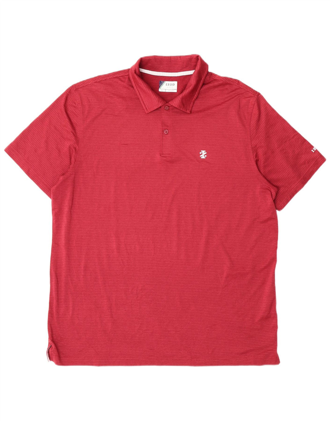 Izod Herren-Golf-Poloshirt, großes, rot gestreiftes Polyester