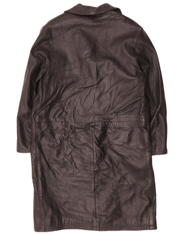 Vintage Damen Ledermantel UK 14 Large Schwarz