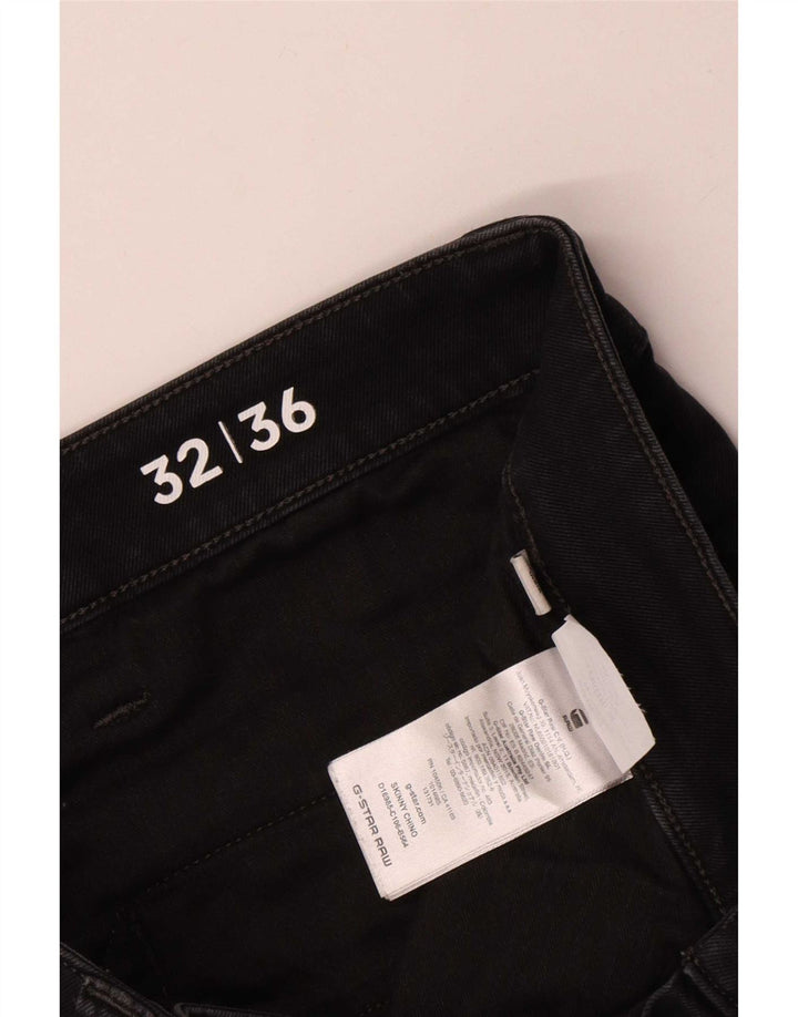 G-Star Herren Slim Jeans W32 L36 Schwarze Baumwolle
